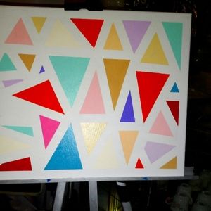 A painting with geometric shapes